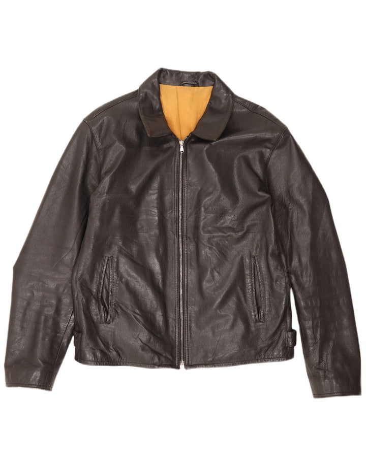 Мужская кожаная куртка Protagonist UK 40, большая черная