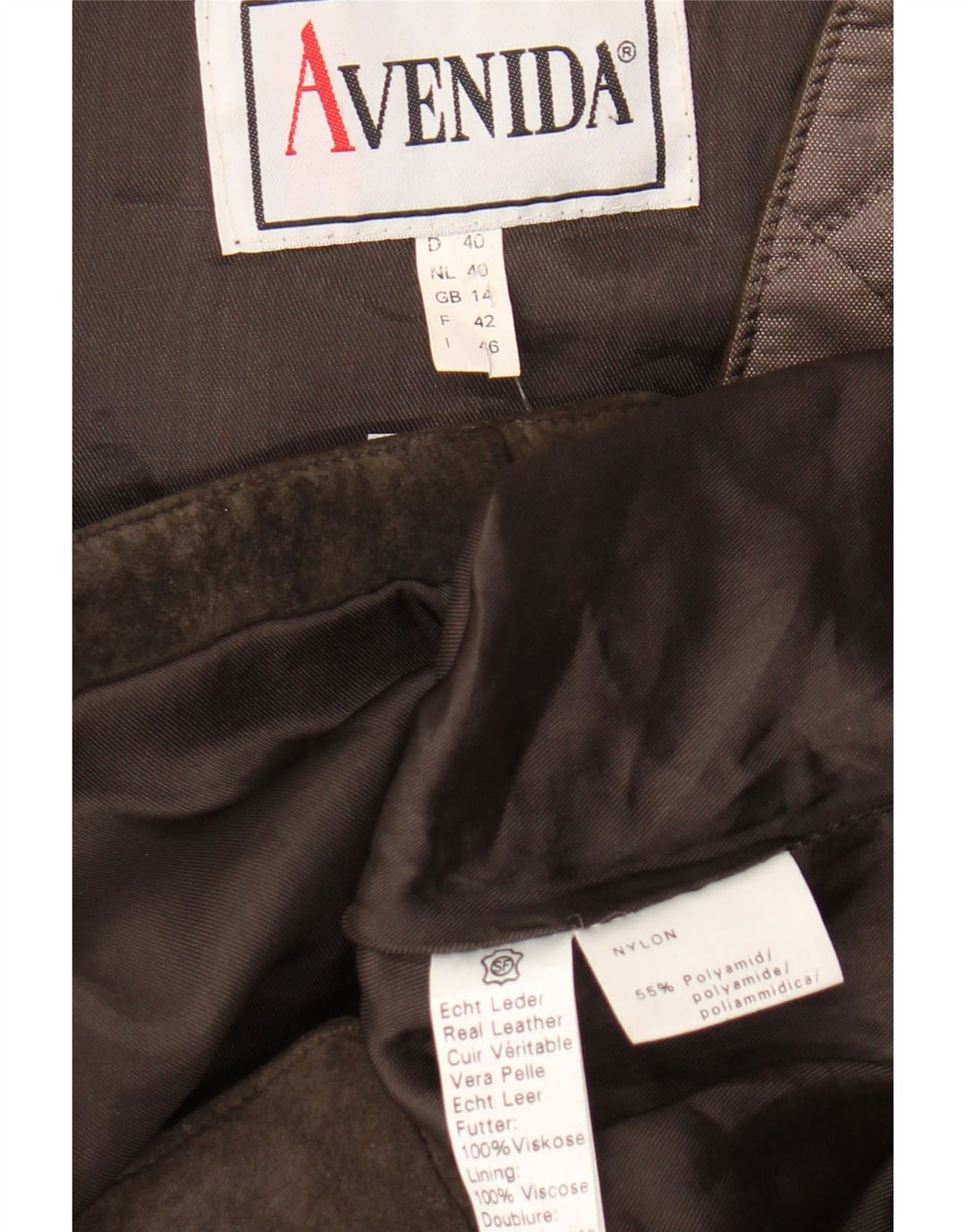 ВИНТАЖНЫЙ женский замшевый стеганый жилет UK 14, большой кожаный коричневый цвет с блоками