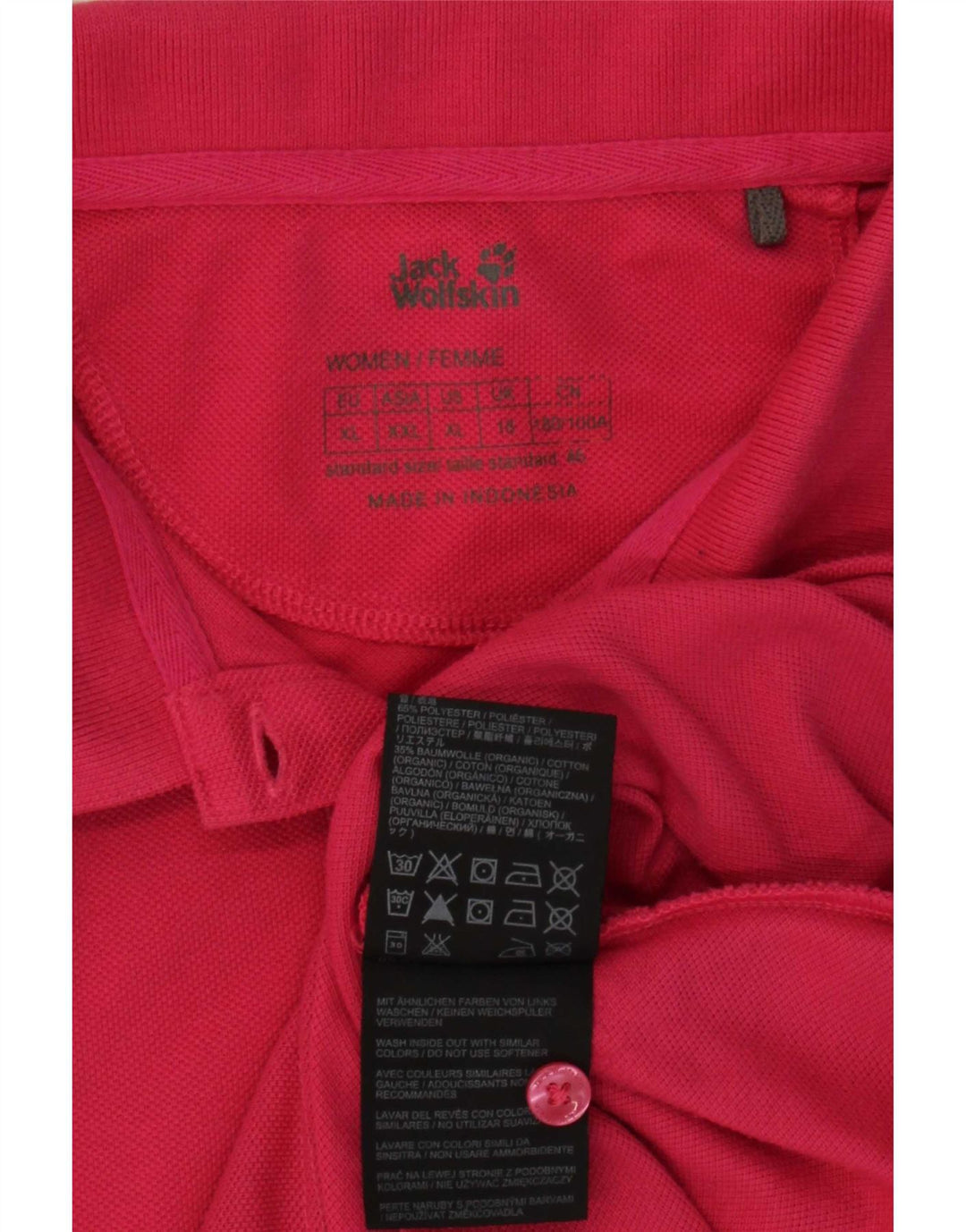 Женская рубашка поло Jack Wolfskin UK 18 XL розовая из полиэстера
