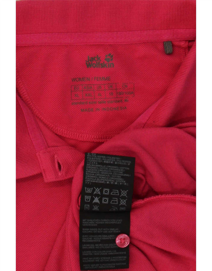 Женская рубашка поло Jack Wolfskin UK 18 XL розовая из полиэстера