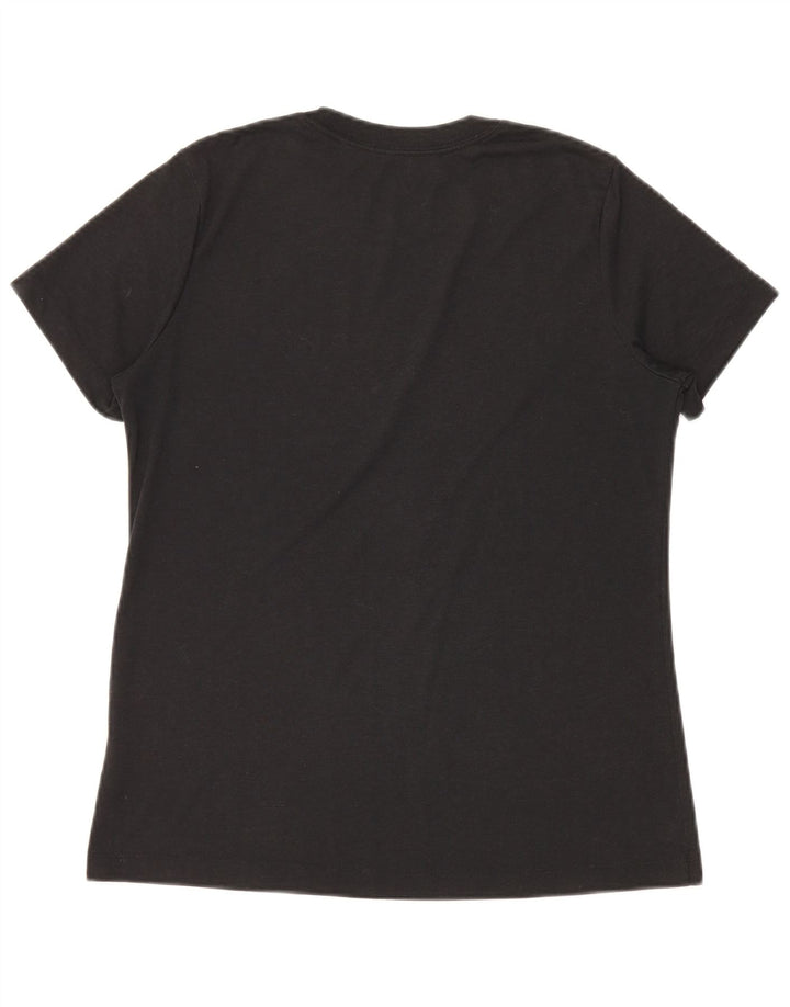 Женская футболка Nike Dri Fit с графикой Top UK 14, средний черный полиэстер