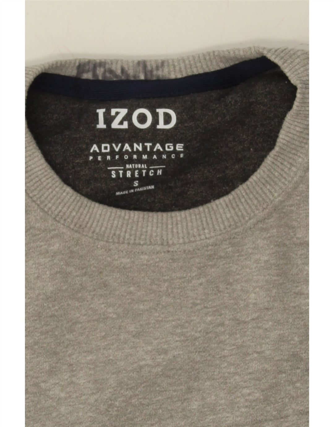 IZOD Mens Sweatshirt Jumper Small Grey Colourblock Cotton Vintage Izod and Second-Hand Izod from Messina Hembry 