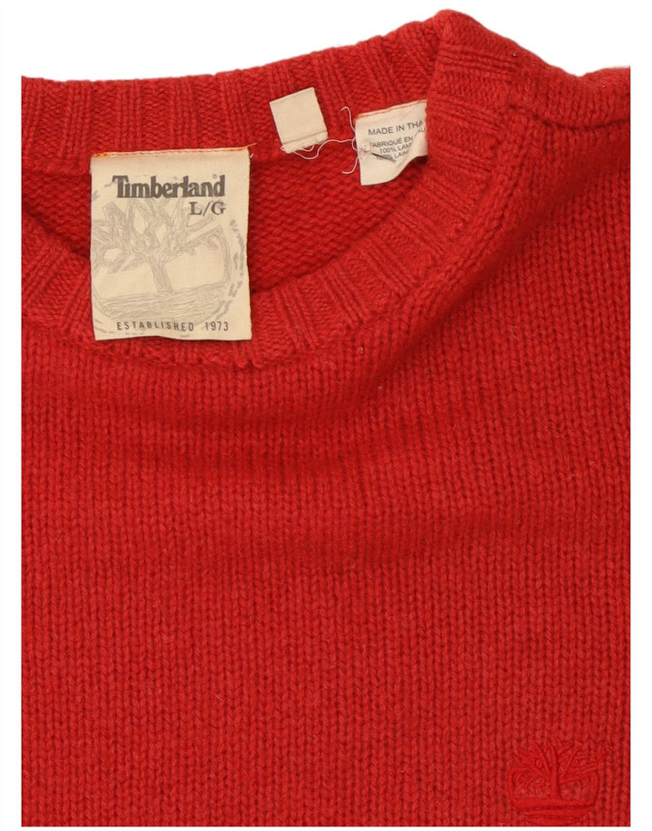 Мужской джемпер с круглым вырезом Timberland, большой красный шерстяной свитер