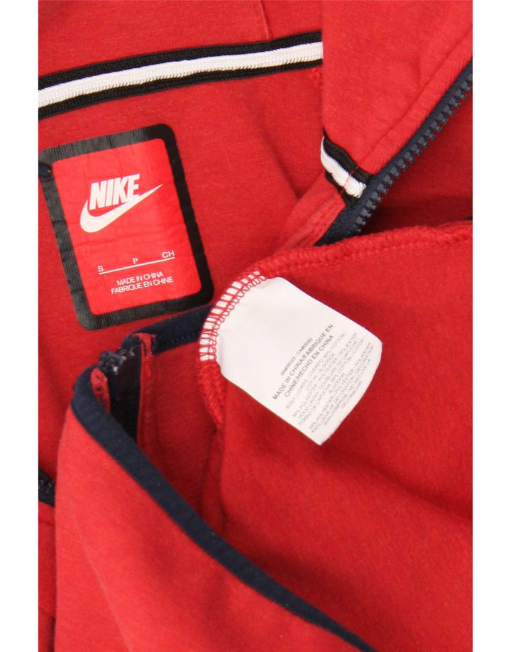 Мужской свитер с капюшоном на молнии Nike, маленький красный, хлопковый