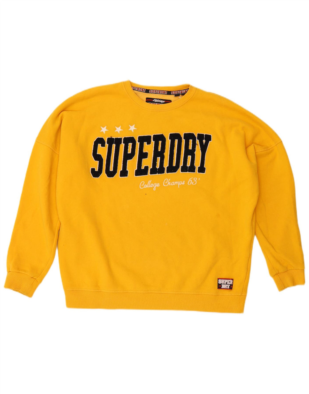 SUPERDRY Женский свободный свитшот с рисунком UK 12 Средний желтый