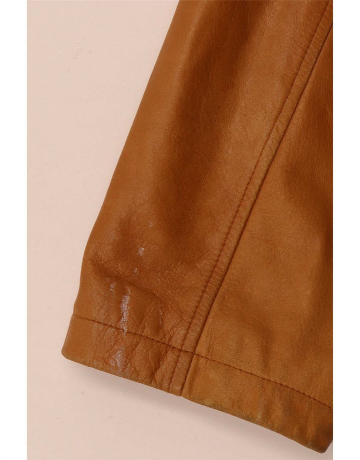 Мужская кожаная куртка Steve Madden UK 42 XL бежевая кожаная