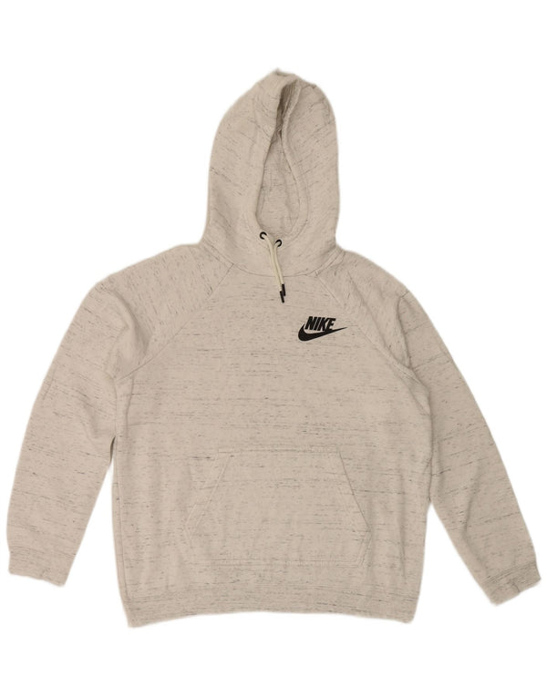 Женский джемпер с капюшоном Nike UK 14, хлопковый средний серый в крапинку