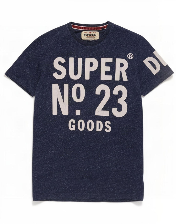 Мужская футболка с рисунком Superdry, маленькая, темно-синяя, из полиэстера с крапинками