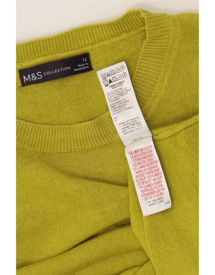 Женский джемпер с круглым вырезом Marks & Spencer UK 12, средний зеленый акрил