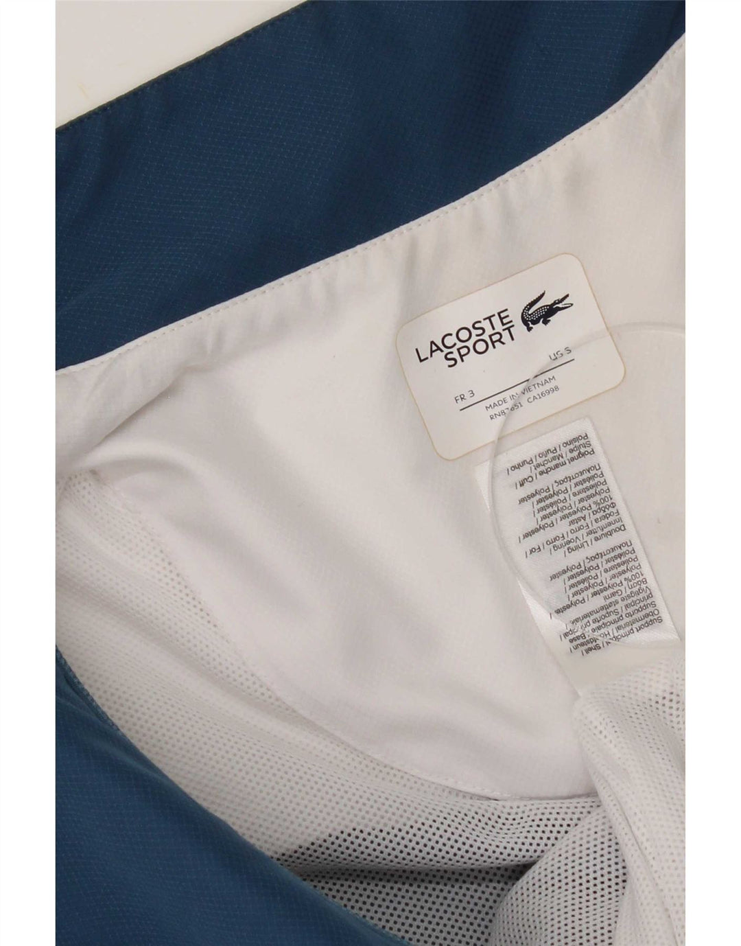 Мужской спортивный костюм Lacoste с графическим рисунком, размер 3, маленький синий с цветными блоками