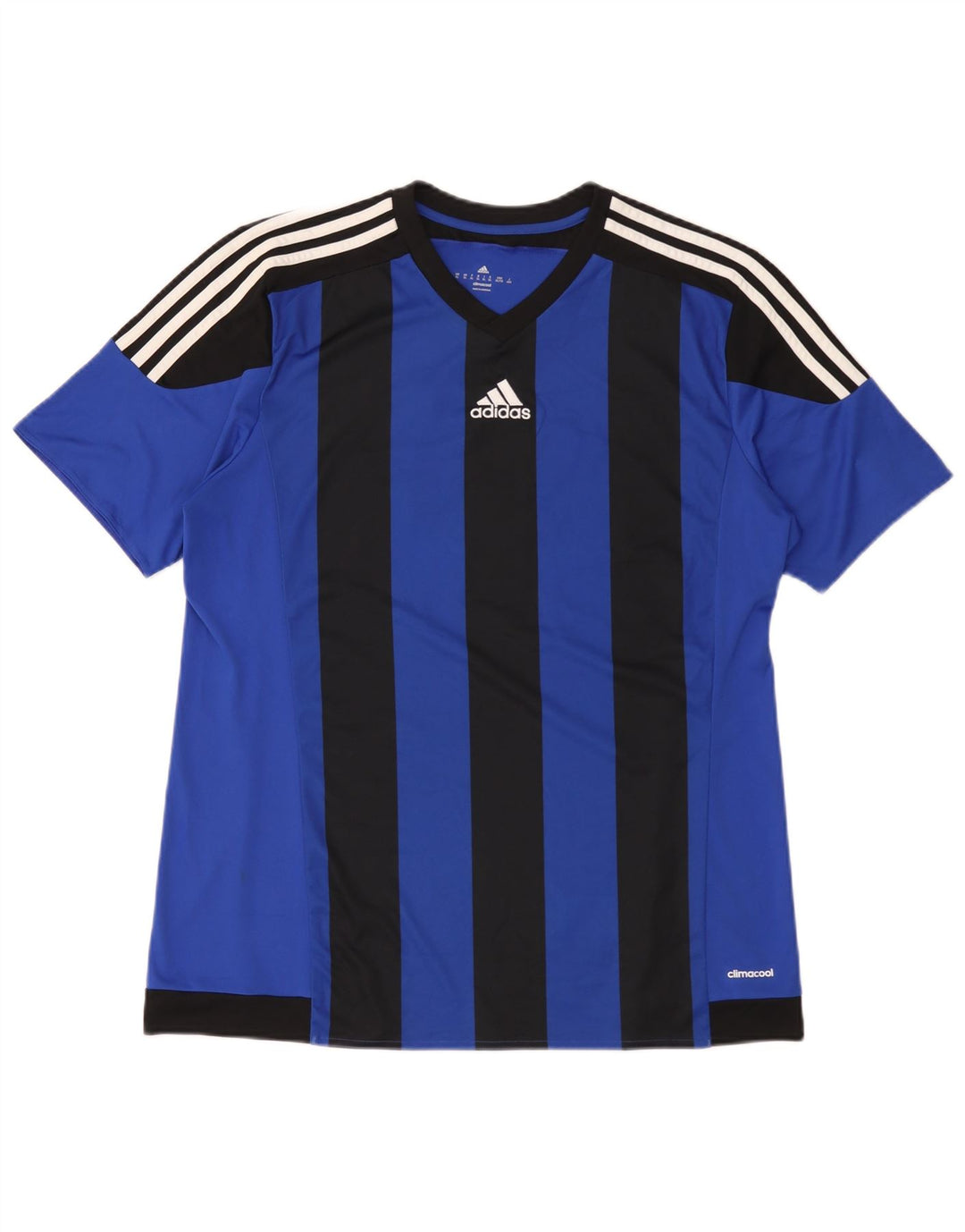 Мужская футболка Adidas Climacool с рисунком, верх XL, синяя, полиэстер с цветными блоками