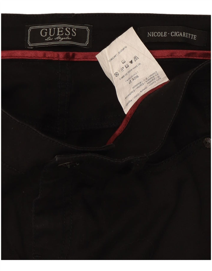 Guess Женские узкие джинсы-сигареты W27 L30, черные хлопковые