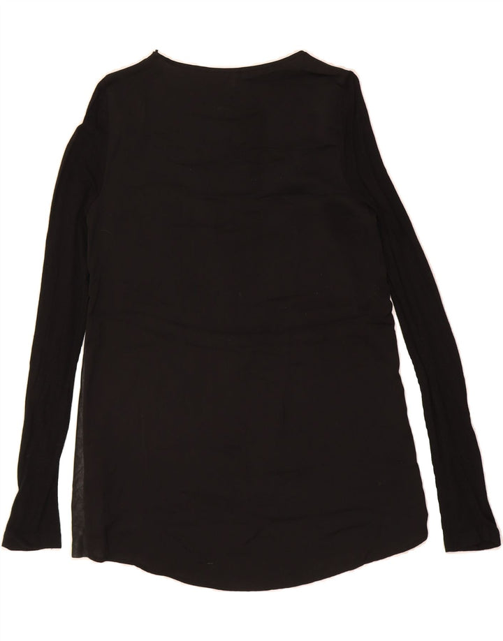 ZARA Womens Top Long Sleeve UK 12 Medium Black Polyester Vintage Zara and Second-Hand Zara from Messina Hembry 