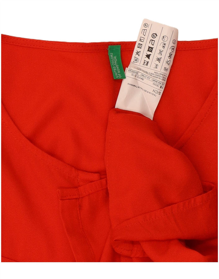 Женская блузка-рубашка Benetton UK 10, маленькая красная вискоза