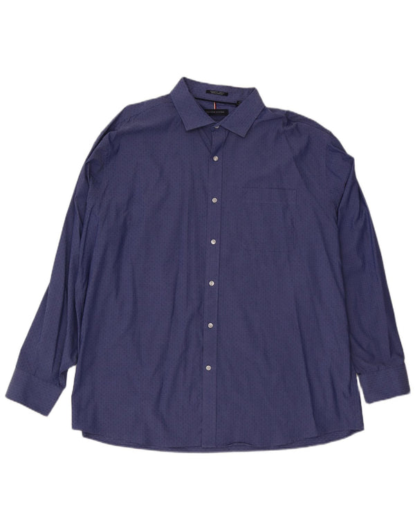 Мужская рубашка обычного кроя Tommy Hilfiger, размер 18 1/2 2XL, хлопок в синие пятна