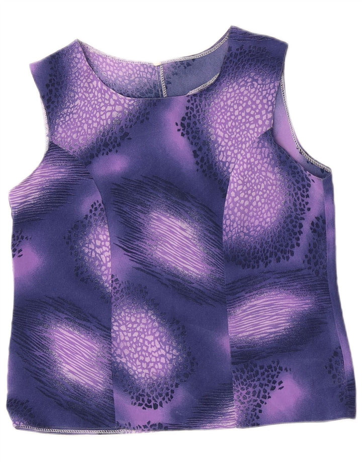 Винтажная женская блузка без рукавов IT 44 Medium Purple Spotted