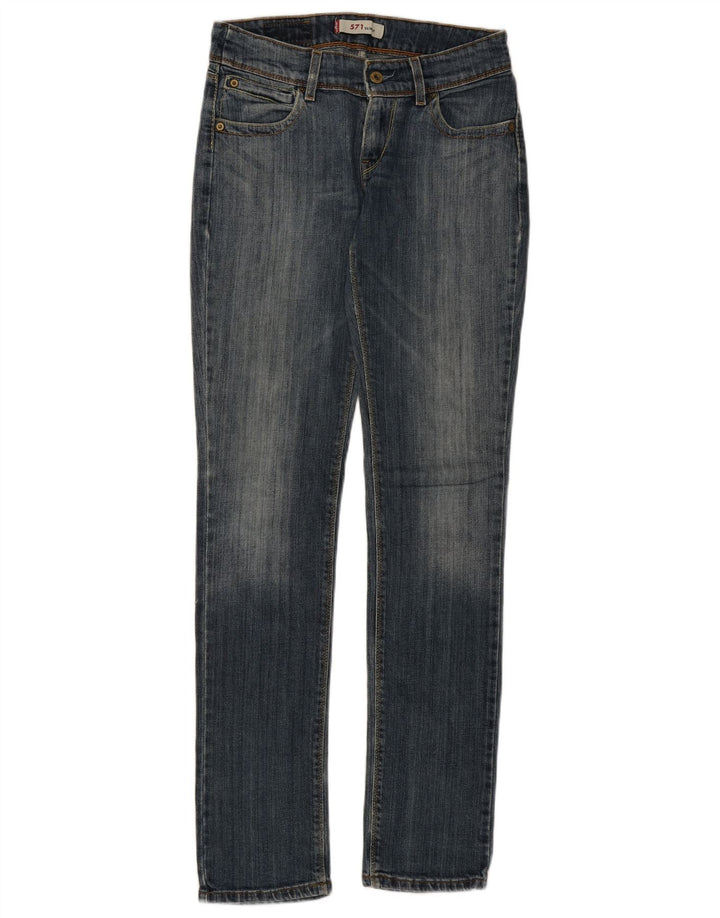 LEVI'S Womens 571 Slim Jeans W28 L33 Blue