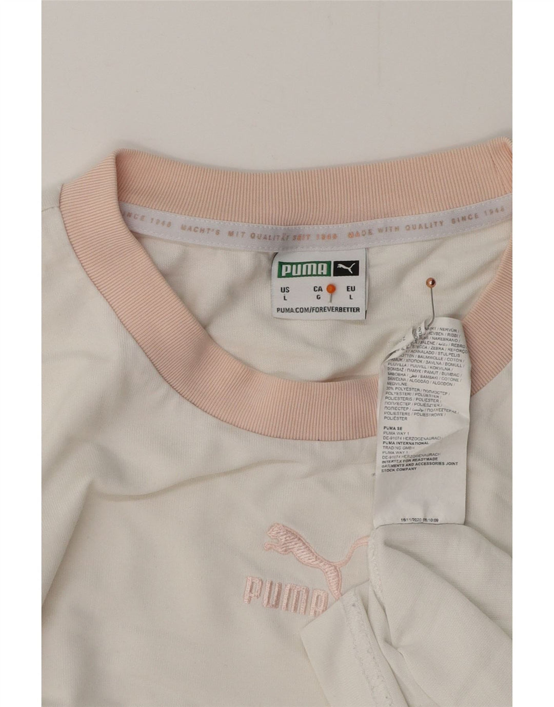 Мужская футболка PUMA, большой белый хлопок