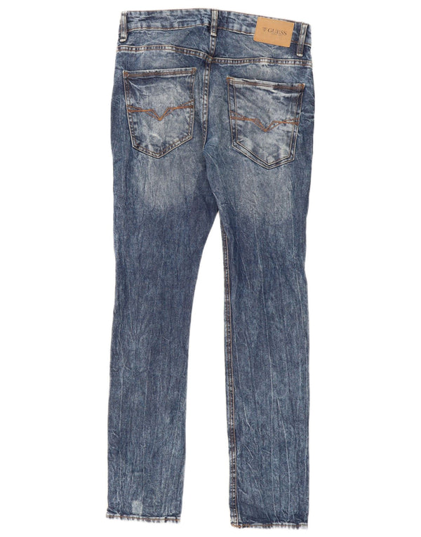 Мужские потертые узкие джинсы Guess W31 L31, синие, хлопок