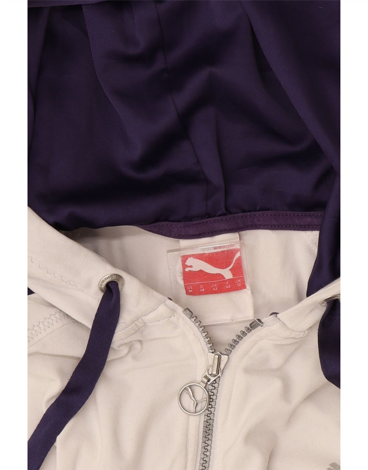 Женский свитер с капюшоном на молнии Puma UK 12, средний белый с цветными блоками