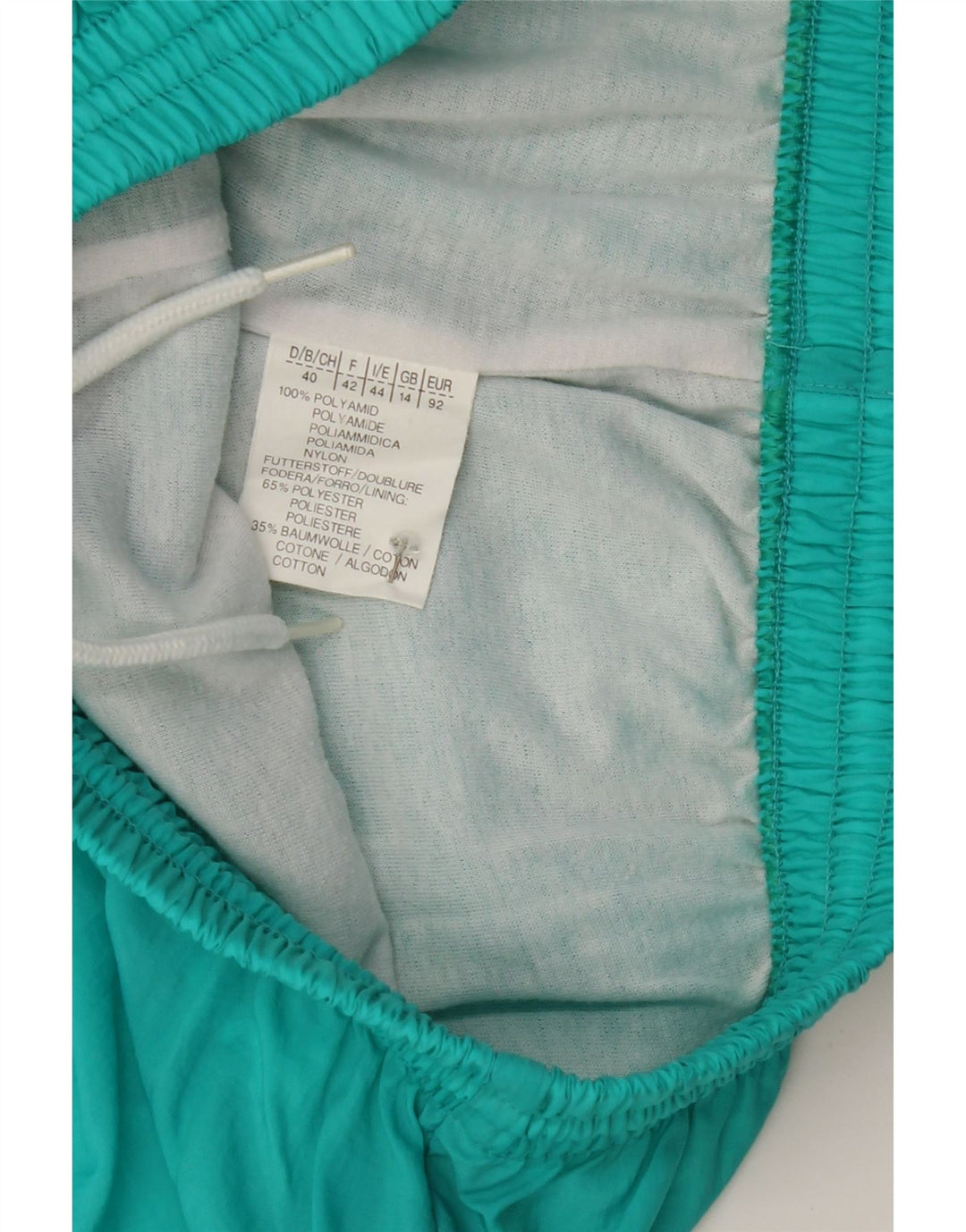 VINTAGE Womens Tracksuit Trousers Joggers UK 14 Medium Turquoise Polyamide Vintage Vintage and Second-Hand Vintage from Messina Hembry 