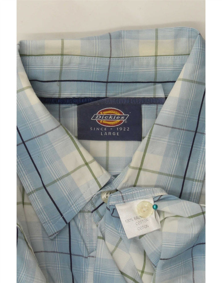Мужская рубашка с коротким рукавом Dickies, большая синяя клетка, хлопок