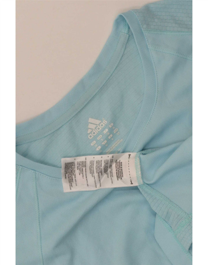 Женская футболка Adidas Top UK 10, маленькая, синяя, полиэстер
