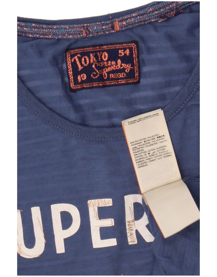 Женская футболка с рисунком Superdry Top UK 10, маленький синий полиэстер