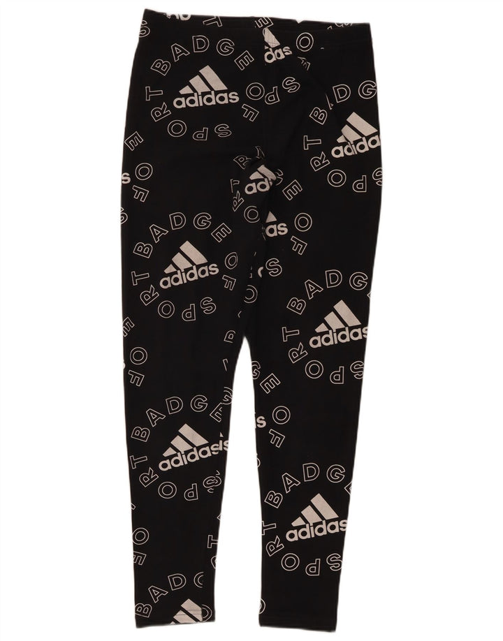 Женские леггинсы с рисунком Adidas UK 12/14, средние, черные