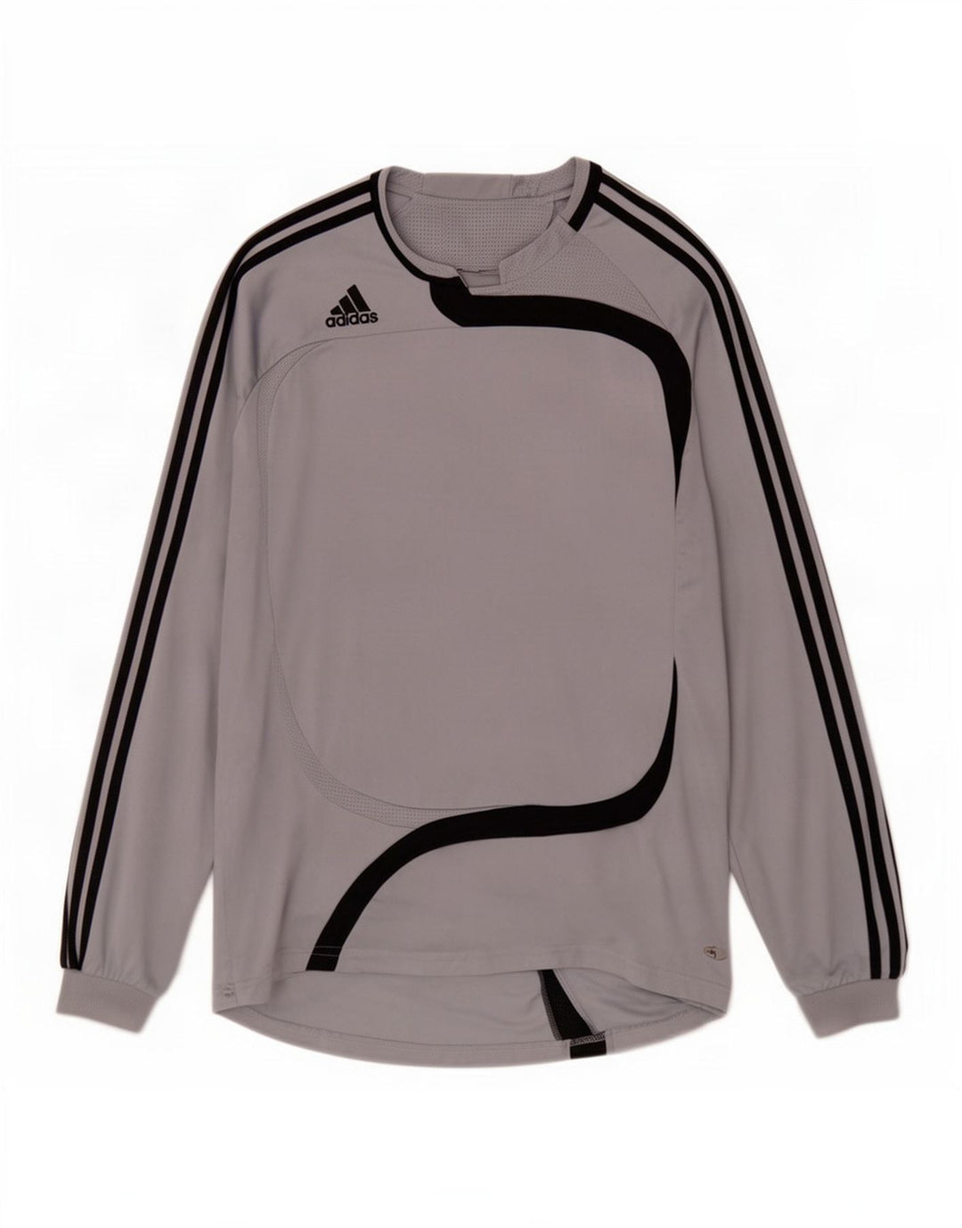 Мужской топ Adidas с длинным рукавом XL, серый полиэстер с цветными блоками