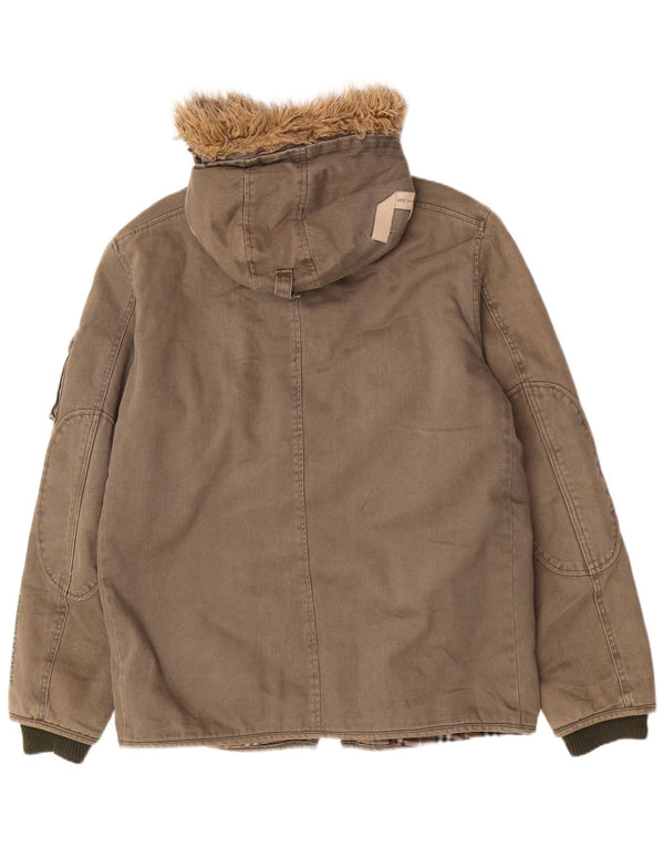 Мужская парка с капюшоном Bomb Boogie UK 42 XL, хлопок цвета хаки