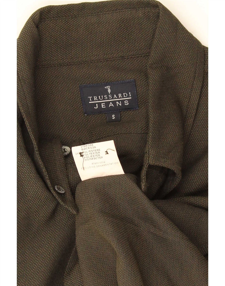 Мужская рубашка Trussardi, маленькая, хаки, вискоза