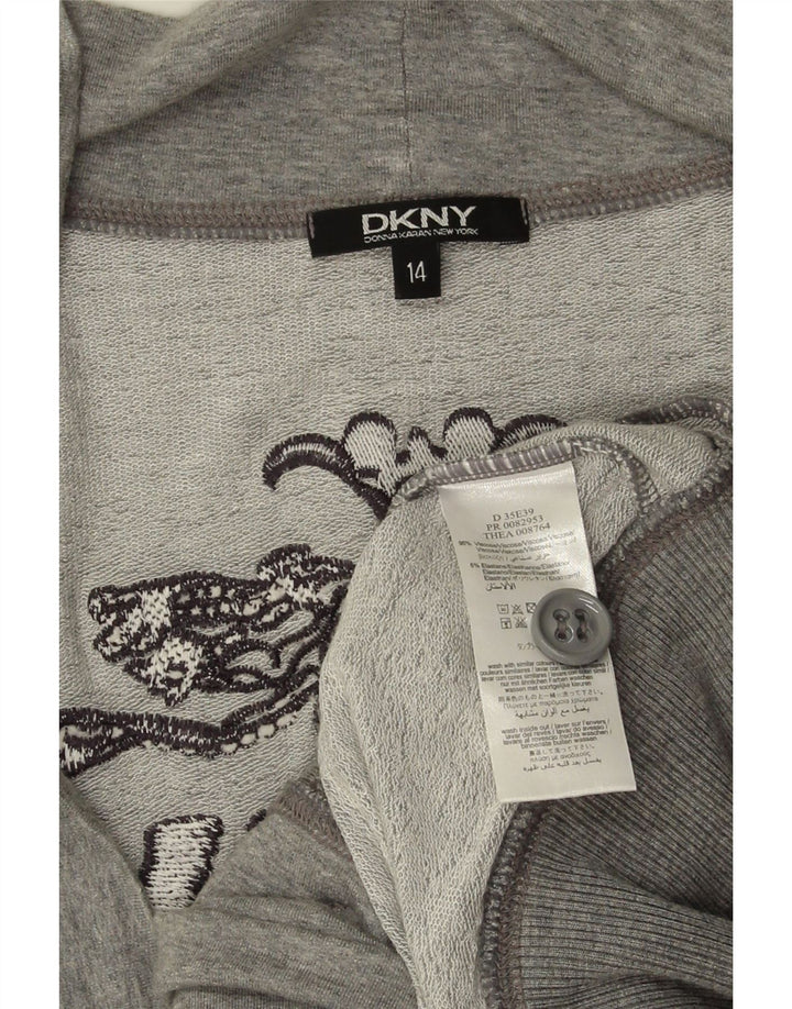 Женский кардиган с рисунком DKNY UK 14, средний серый, вискоза с крапинками