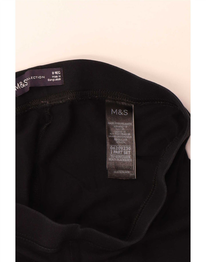 Женские леггинсы Marks & Spencer UK 8, маленькие, черные, хлопковые