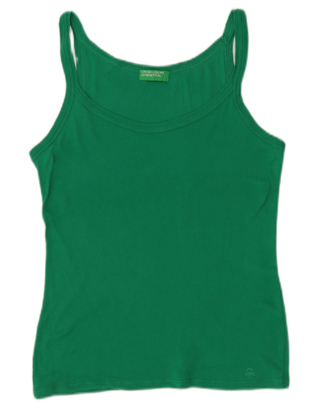 BENETTON Womens Vest Top UK 10 Small Green