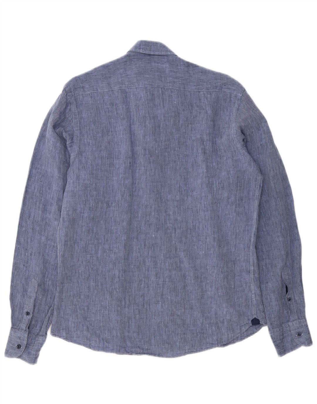 Мужская рубашка Massimo Dutti, льняная, синего цвета