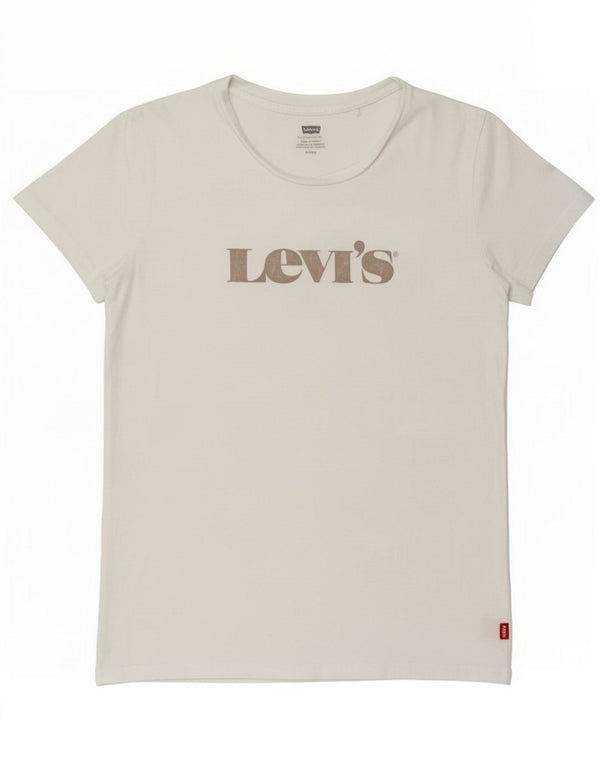 Женская футболка с рисунком Levi's Top UK 10, маленькая белая