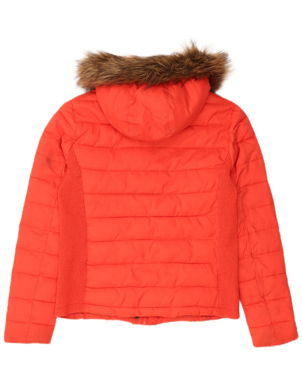 Женская утепленная куртка с капюшоном Superdry UK 18 XL, красный нейлон