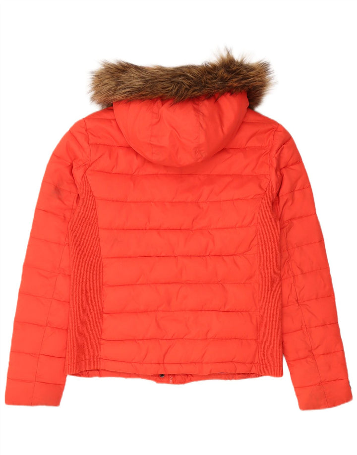 Женская утепленная куртка с капюшоном Superdry UK 18 XL, красный нейлон