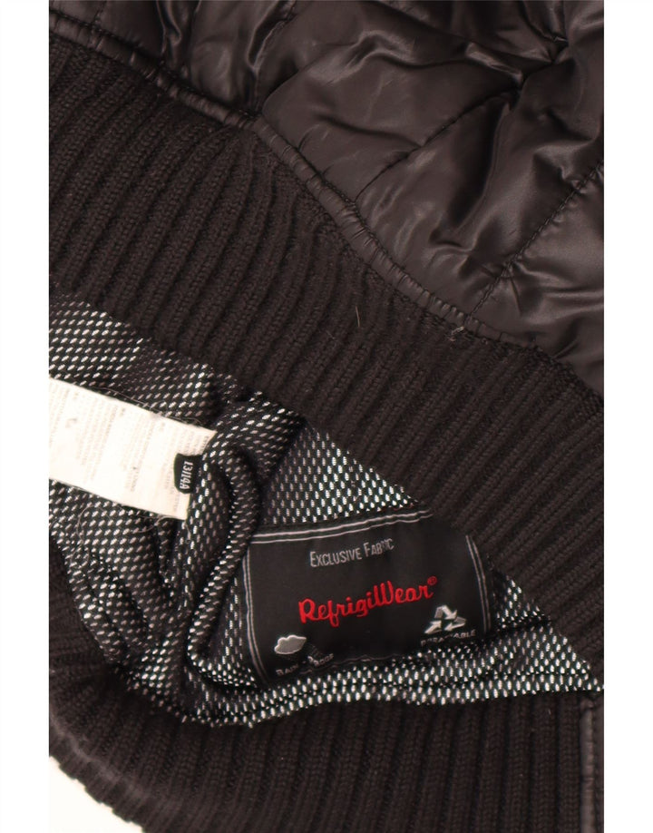 Refrigiwear Куртка-бомбер с капюшоном для мальчиков 13–14 лет, черный полиэстер