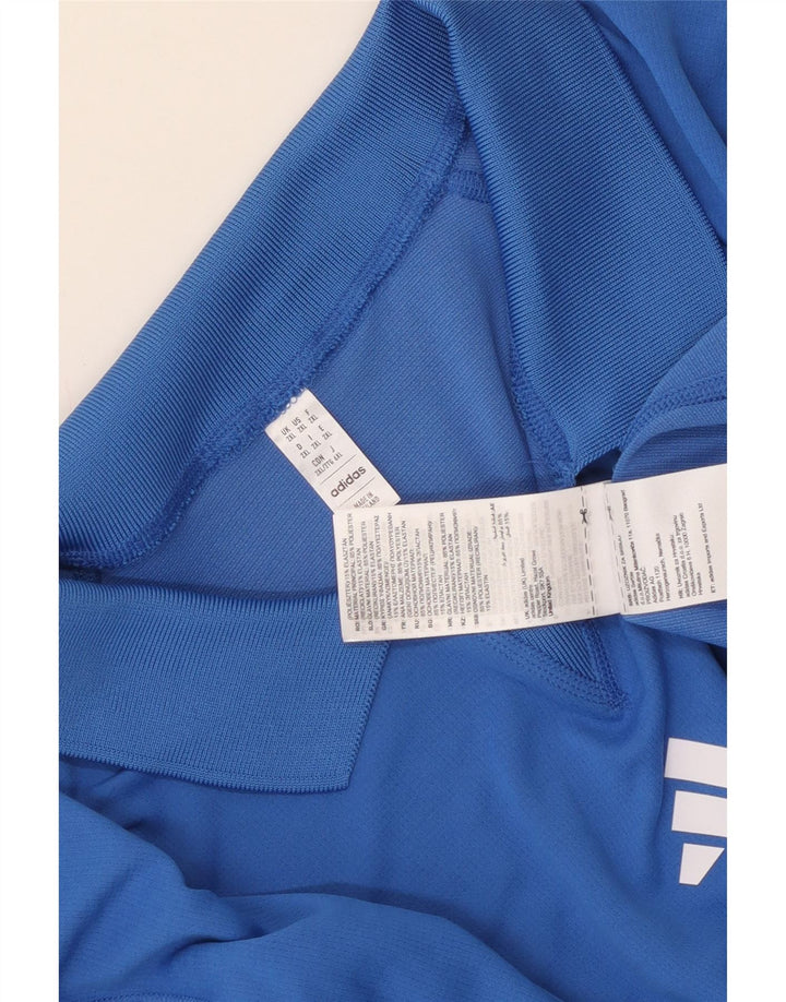 Мужская рубашка поло Adidas 2XL из полиэстера в синюю полоску