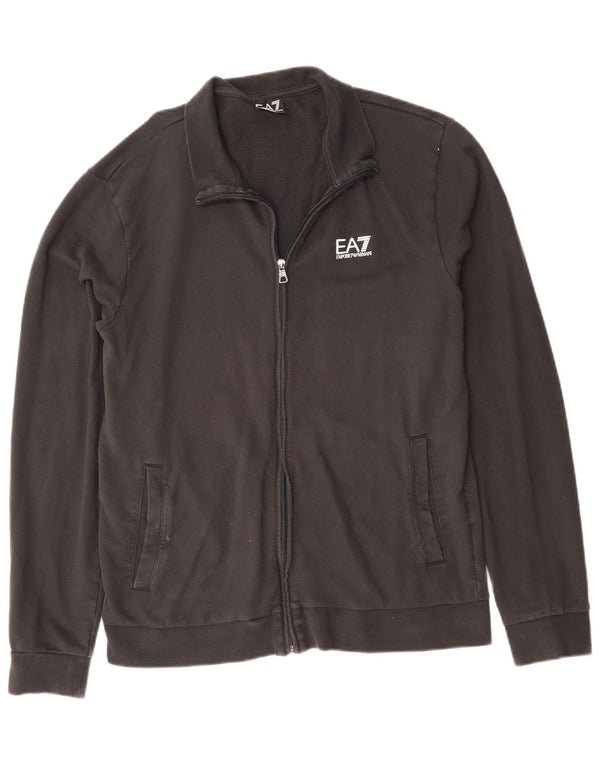 Мужской спортивный костюм Emporio Armani, верхняя куртка, средний черный хлопок, черный