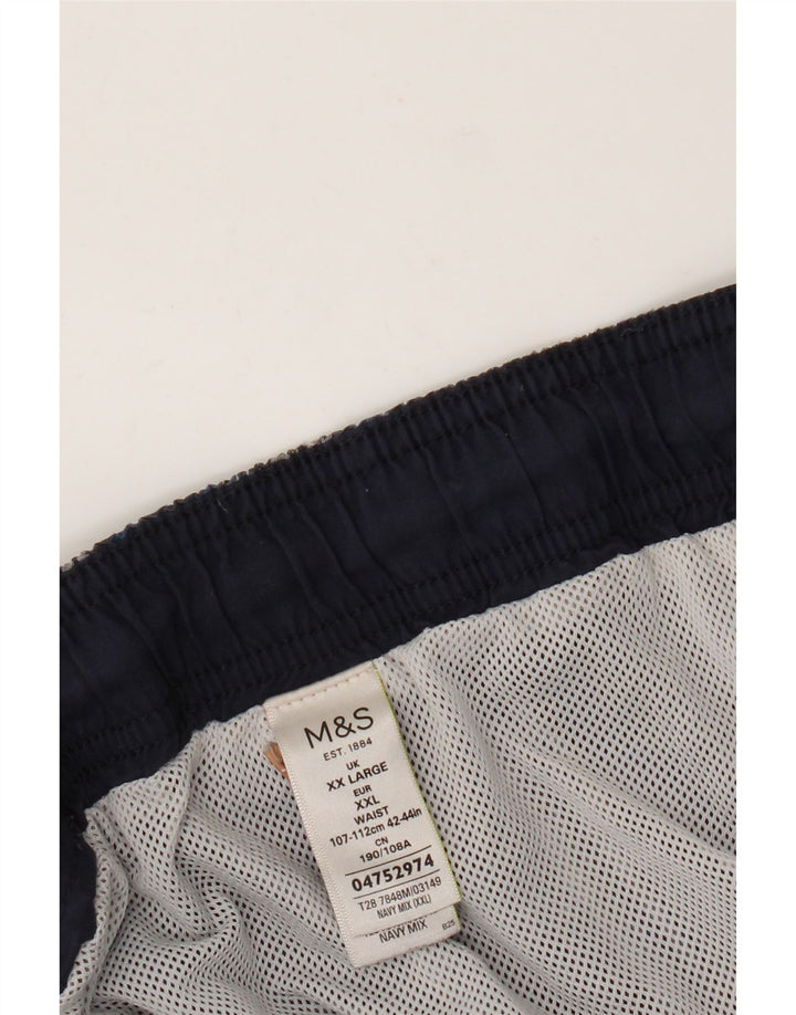 Мужские шорты для плавания Marks & Spencer 2XL, хлопковые, синие в клетку