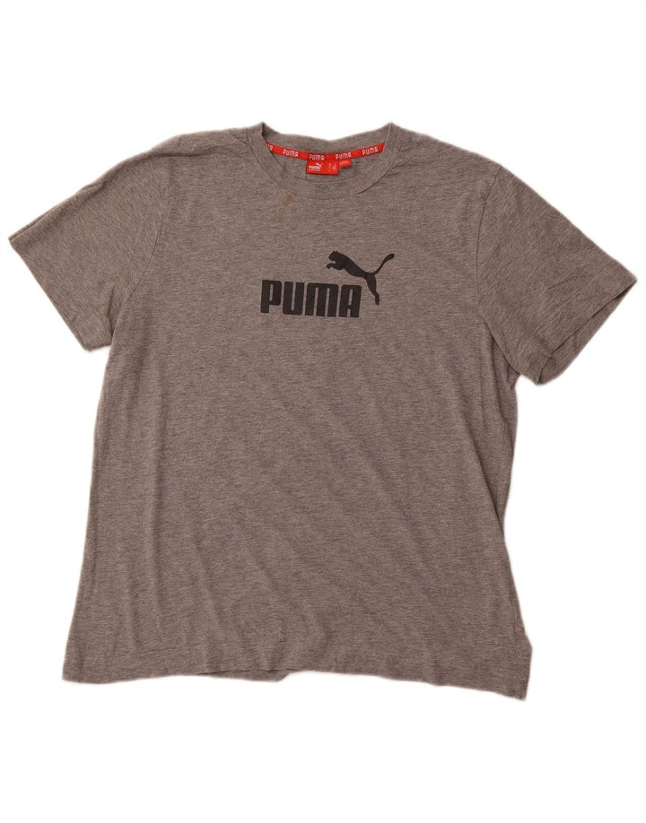 Мужская футболка с рисунком PUMA, большой серый хлопок