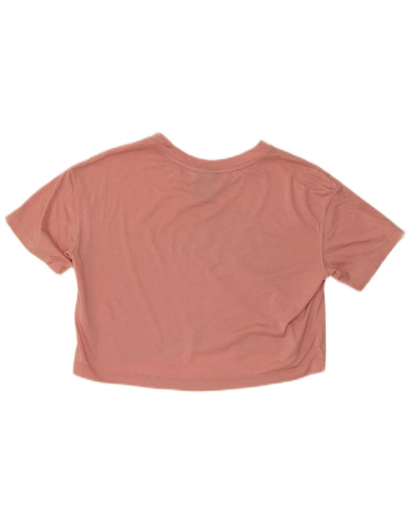 Женская укороченная футболка с графическим рисунком NIKE UK 10, маленький розовый полиэстер