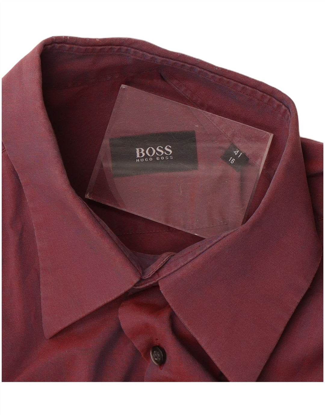 Мужская рубашка Hugo Boss, размер 41 16, большая бордовая