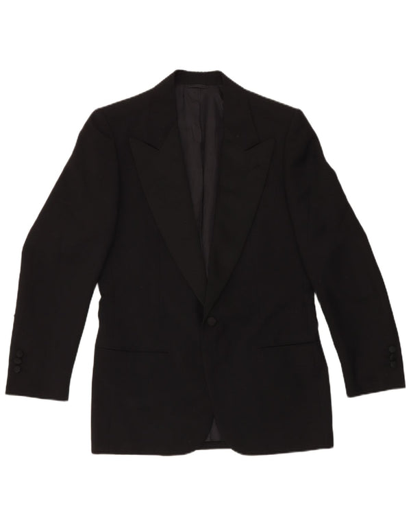 ВИНТАЖНЫЙ мужской комплект из 2 предметов с 1 пуговицей IT 46, маленький W29 L29, черная шерсть