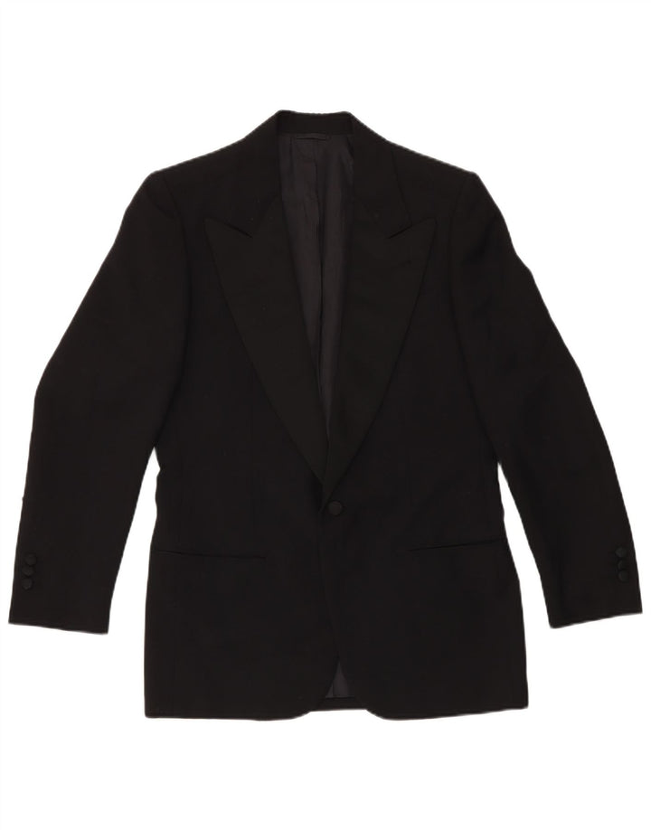 ВИНТАЖНЫЙ мужской комплект из 2 предметов с 1 пуговицей IT 46, маленький W29 L29, черная шерсть