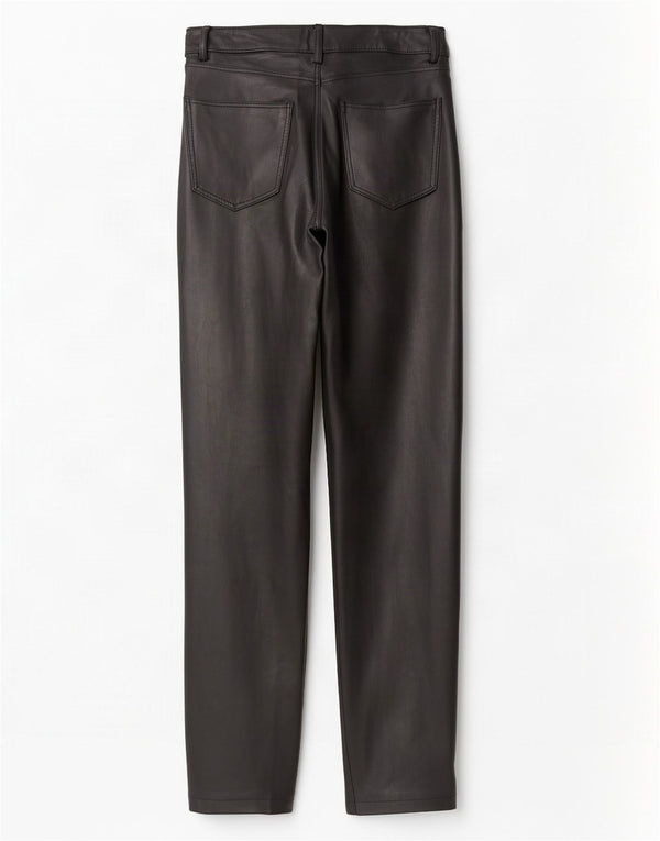 Женские прямые брюки из искусственной кожи Zara EU 36 XS W26 L31, черные