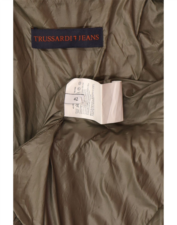 Женская байкерская куртка Trussardi IT 42, средний зеленый полиэстер